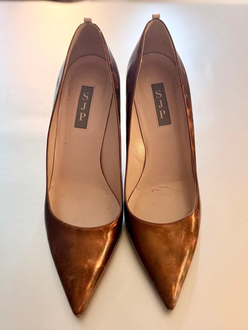 SJP by Sarah Jessica Parker Metallic Copper Pointed-Toe Pumps